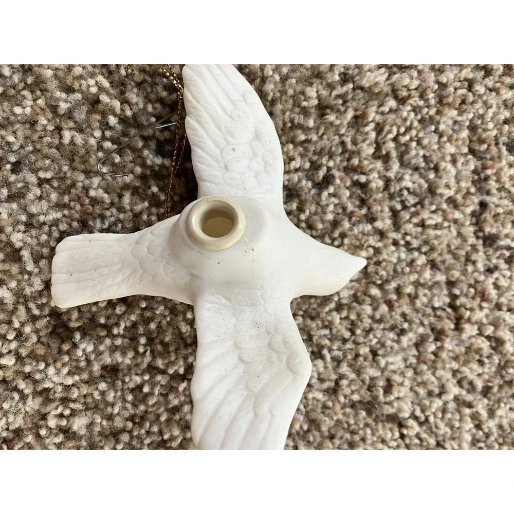 7 vintage white Christmas birds